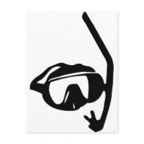 diving goggles and snorkel postcards