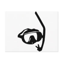 diving goggles and snorkel postcards