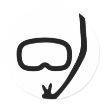 diving goggles and snorkel stickers