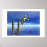Diving Golden baby posters