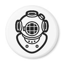 Diving Helmet magnets by LabelMeHappy Diving Helmet magnets