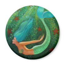 Diving Mermaid Fridge Magnet