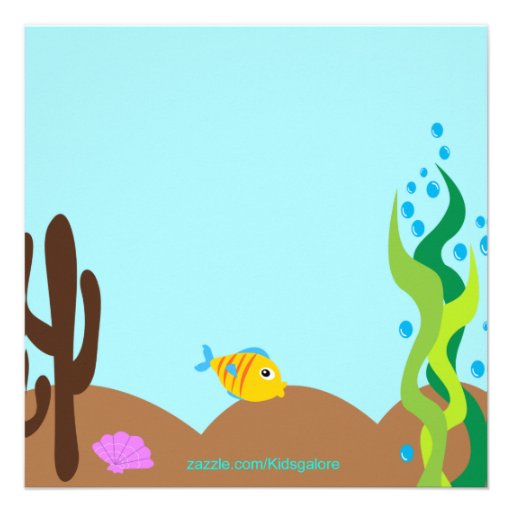 Diving Red Hair Mermaid Girl's Birthday Invitation