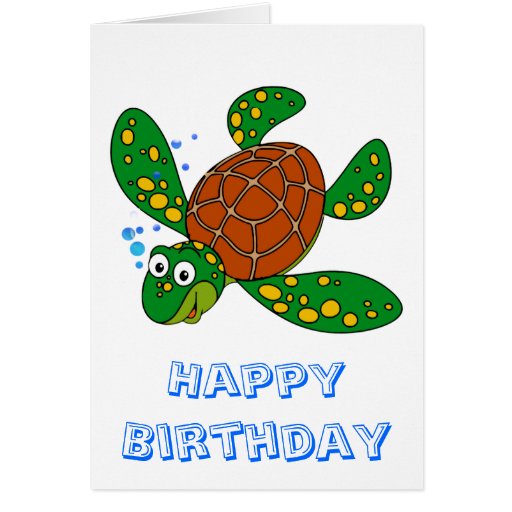 Diving Sea Turtle Birthday Card Zazzle