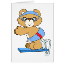 Diving Teddy Bear cards by MishMoshTees Diving Teddy Bear cards