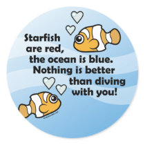 Diving With You Round Sticker