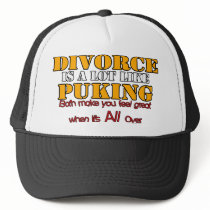 Divorce is Like Puking hats by UTeezSF Divorce is Like Puking hats