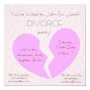 Divorce Party 5.25x5.25 Square Paper Invitation Card