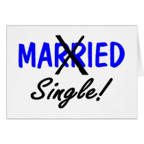 Divorced Single (Blue) Greeting Card