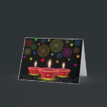 Diwali Celebrations with Glowing Lamps & Fireworks