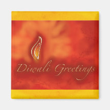 Diwali Devali Light Greetings - Warm Greeting Card Refrigerator Magnets