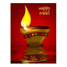 Diwali Diya - Oil lamp illustration Postcards