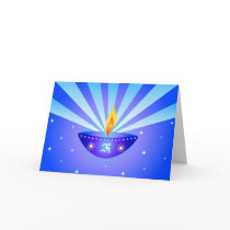 Diwali lamp - card