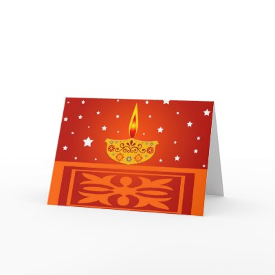 Diwali lamp - Card