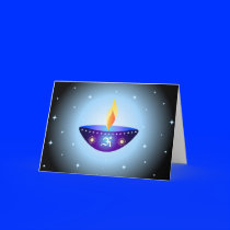 Diwali lamp - Card