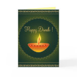 Diwali lamp on green - Card