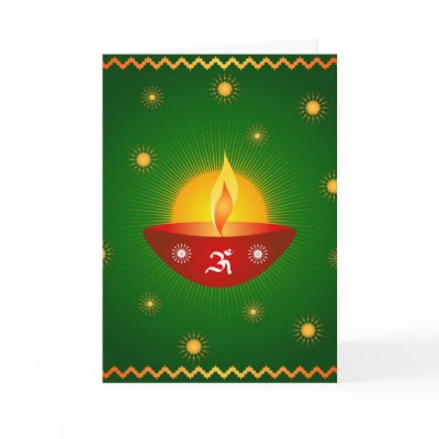 Diwali OM lamp - Card by cycreation