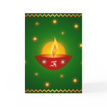 Diwali OM lamp - Card