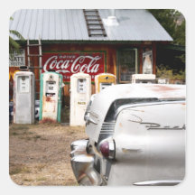 Dixon, New México, Estados Unidos. Coche del vinta Calcomanías Cuadradas