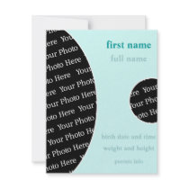 DIY - 2 Photo Circles 5x7 Birth Announcement invitations