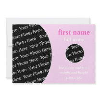 DIY - 2 Photo Circles 5x7 Birth Announcement invitations by customizedtees DIY - 2 Photo Circles 5x7 Birth Announcement invitations