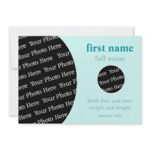 DIY - 2 Photo Circles 5x7 Birth Announcement invitations by customizedtees DIY - 2 Photo Circles 5x7 Birth Announcement invitations