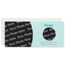 DIY - 2 Photo Circles 5x7 Birth Announcement invitations