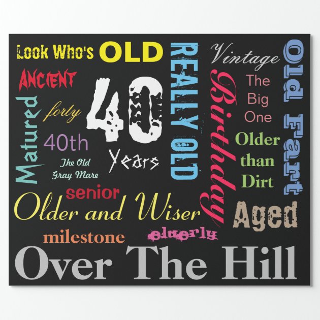 DIY Age | 40th Happy Birthday | Milestone Wrapping Paper
