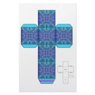 DIY- Blue Doodle Design Box Template stationery