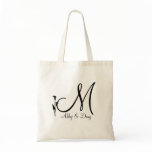DIY Calla lily logo with monogram Canvas Bag
