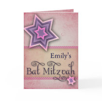 DIY Colorful Bat Mitzvah design Cards