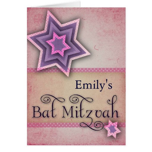 DIY Colorful Bat Mitzvah design Greeting Card | Zazzle
