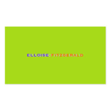 DIY colors+fonts business card/neon lime
