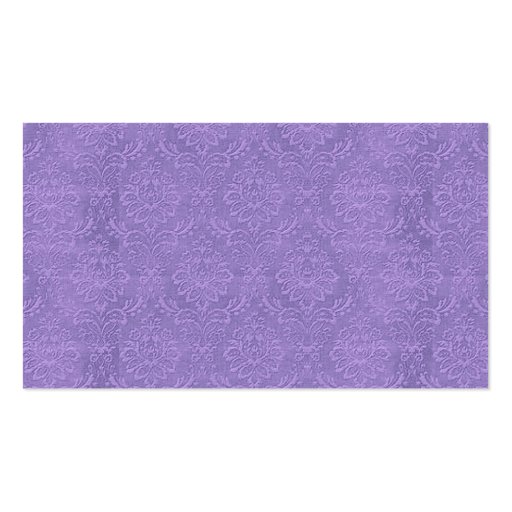 DIY Create Your Own Purple Wedding Damask Business Card (front side)