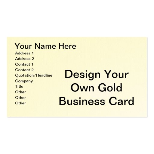 DIY - Design Your Own Eggshell Business Card Template (front side)