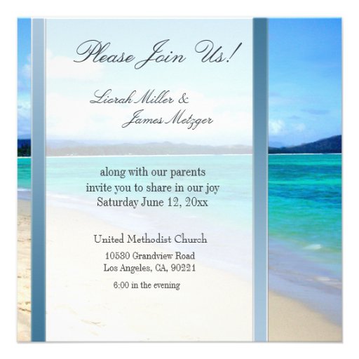 DIY Destination Beach wedding invitation template