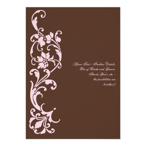 DIY Elegant Simplicity in Chocolate and Pink Custom Invitations