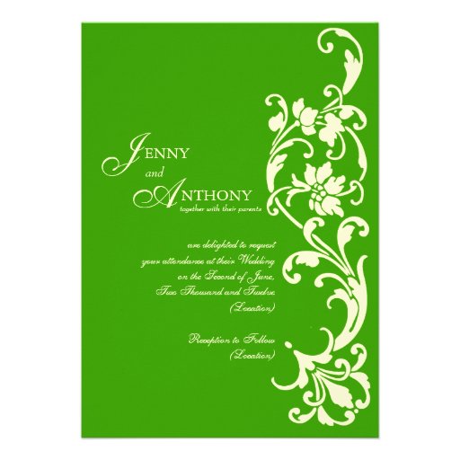 DIY Elegant Simplicity in Emerald and Cream Personalized Invite