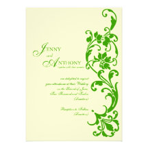 DIY Elegant Simplicity in Emerald and Cream Custom Announcement