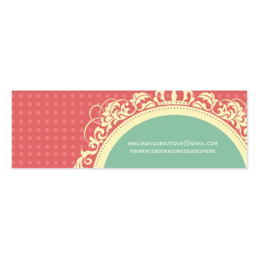 DIY - Kids Boutique Hang Tags Business Card Templates (back side)