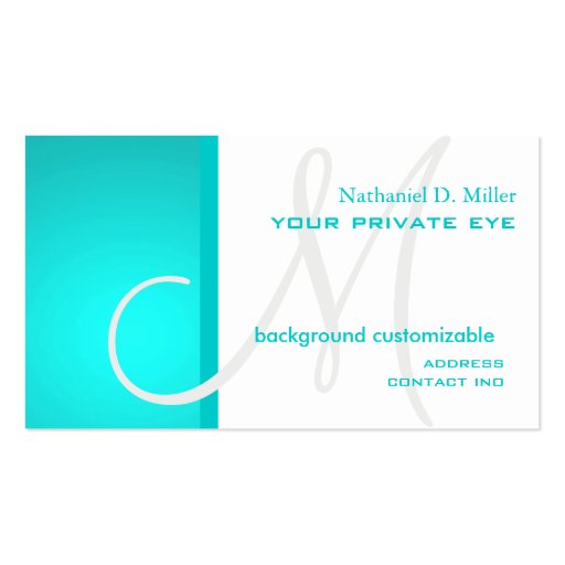 DIY monogram + background color Business Card (back side)