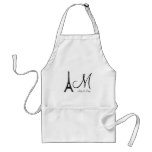 DIY Monogram Eiffel tower design aprons