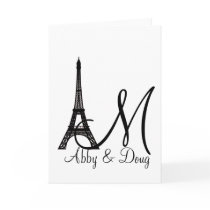DIY Monogram Eiffel tower design Greeting Cards
