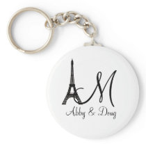 DIY Monogram Eiffel tower design Keychains