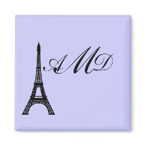 DIY Monogram Eiffel tower design Magnets