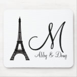 DIY Monogram Eiffel tower design mousepads