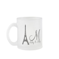 DIY Monogram Eiffel tower design Mugs