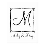 DIY Monogram template with decorative border Postcard