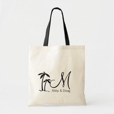 DIY Palm Tree Destination Logo Tote Bag