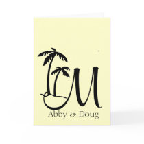 DIY Palm Tree Destination Logo Greeting Card